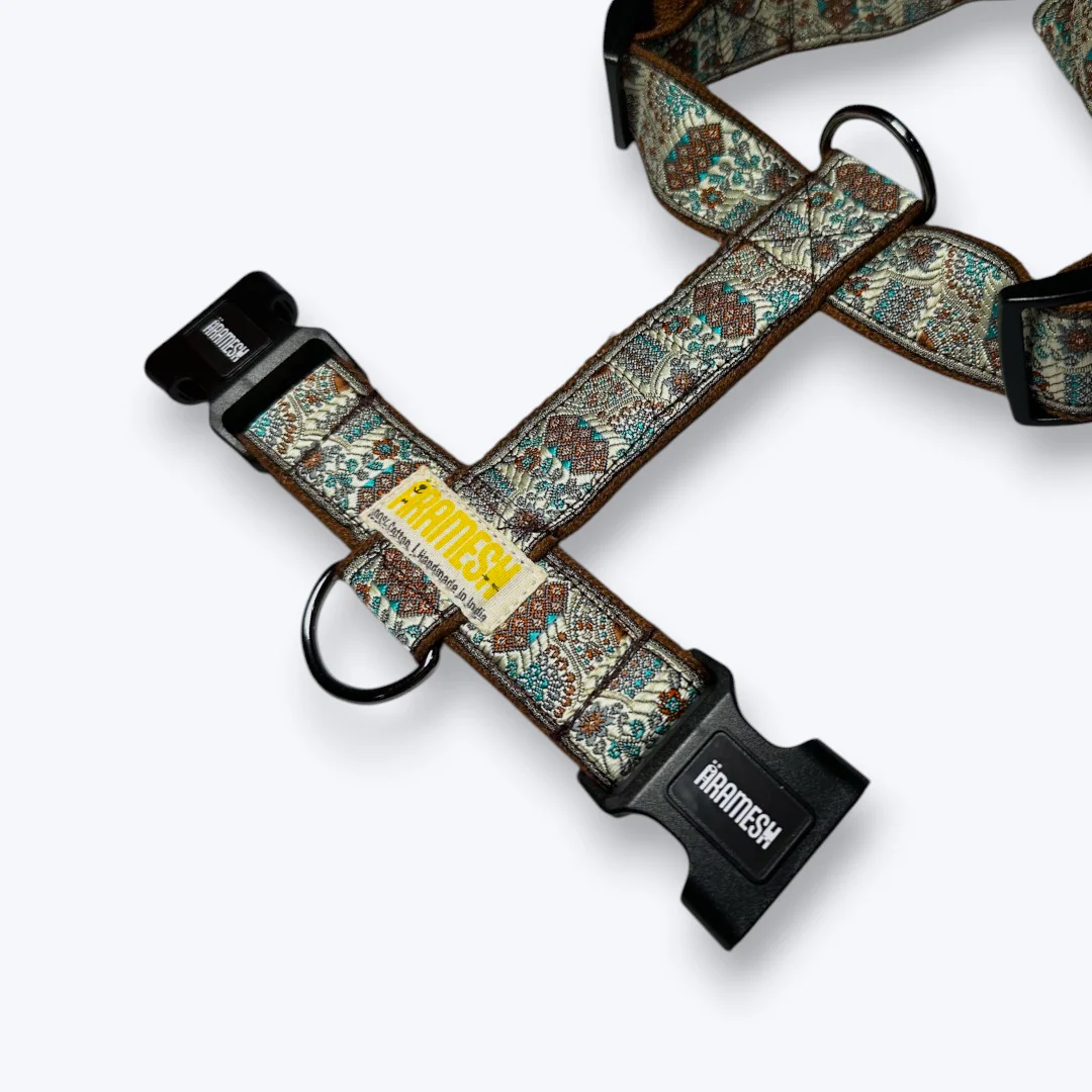 Aramesh Sultan Paws Harness for Dogs (Brown & Cream) - Image 3