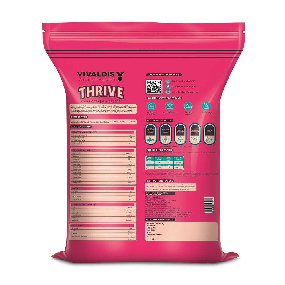 Bark Out Loud Thrive Tuna Flavour Adult Cat Dry Food - Image 7