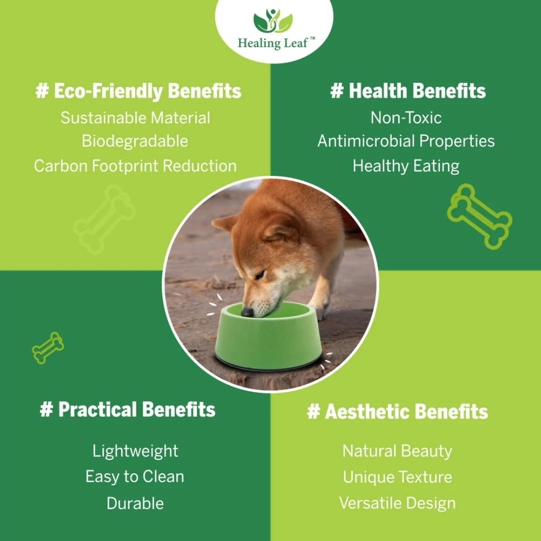 Healing Leaf Eco Friendly Cartoon Bamboo Bowl for Dogs and Cats (Purple) - Image 5