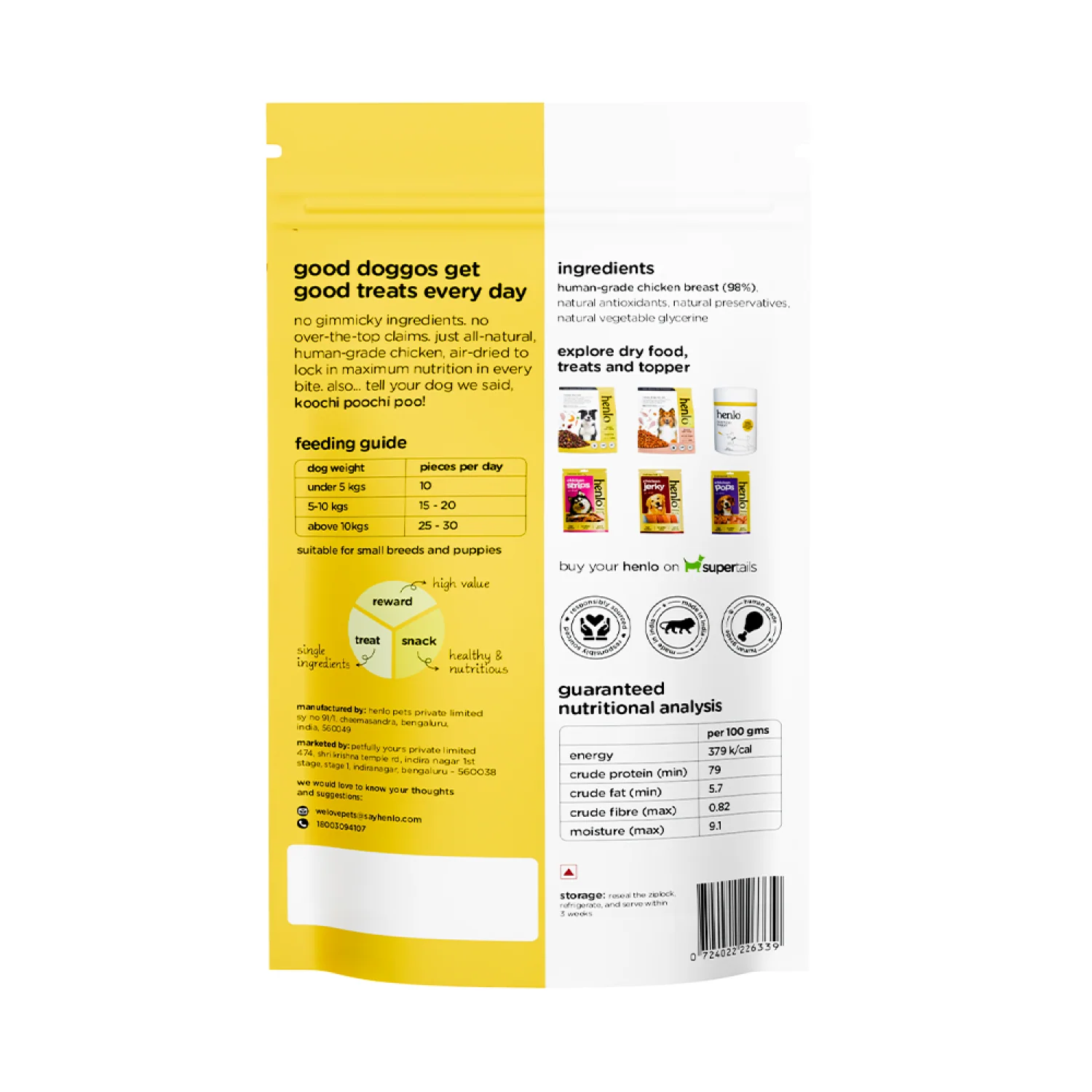 Henlo Single Ingredient Chicken Bites Dog Treats I Guilt Free I High Protein - Image 5