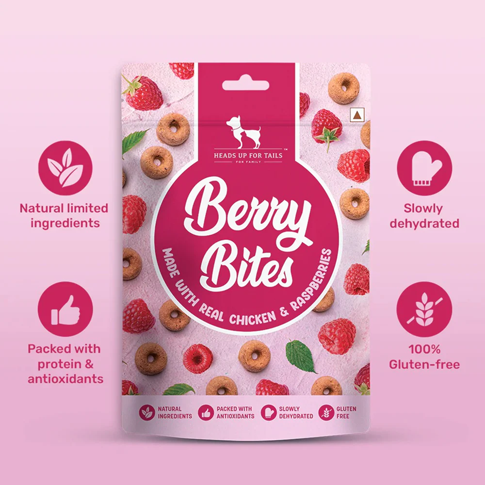 HUFT Berry Bites Gluten Free Real Chicken & Raspberries Dog Treats - Image 4