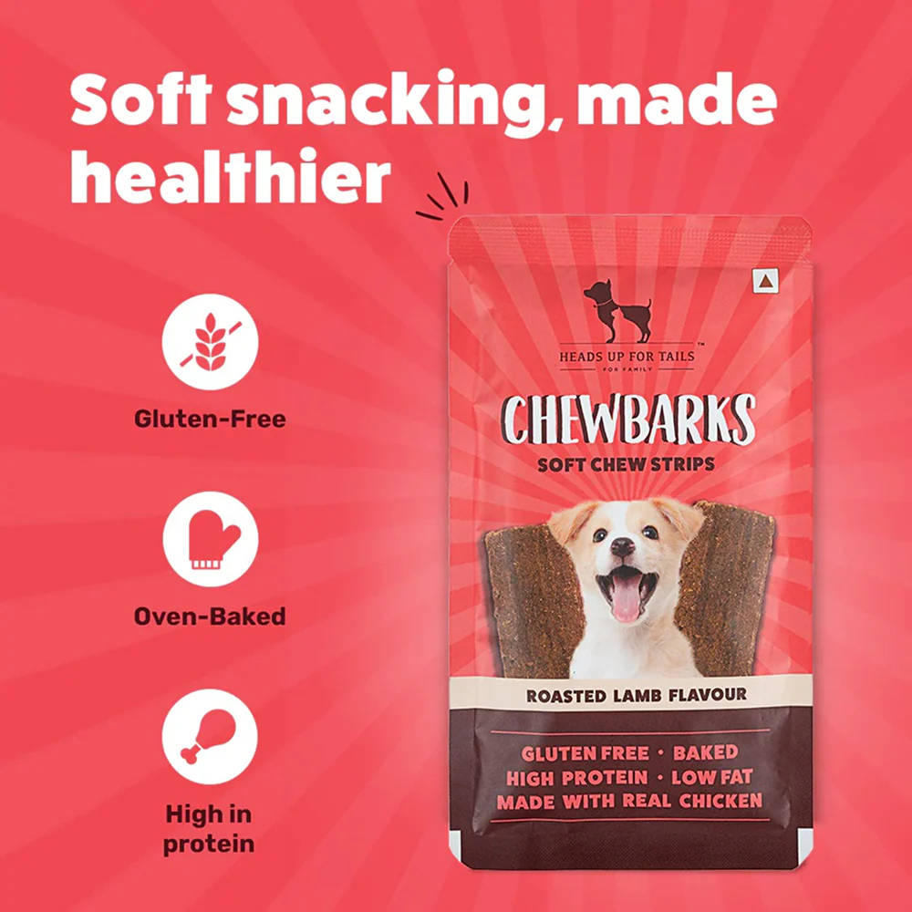 HUFT Chewbarks Gluten Free Roasted Lamb Soft Chew Strips Dog Treats - Image 3