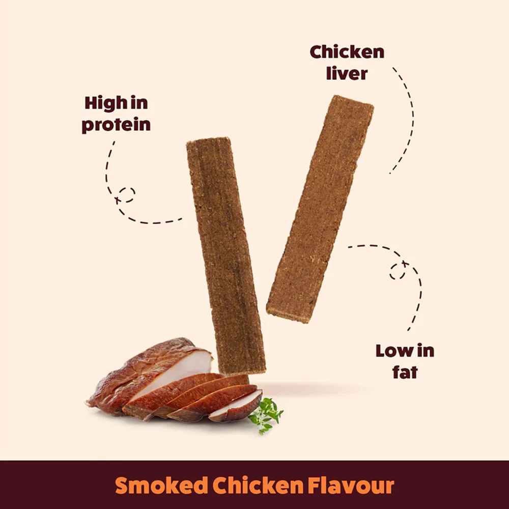 HUFT Chewbarks Gluten Free Smoked Chicken Soft Chew Strips Dog Treats - Image 4