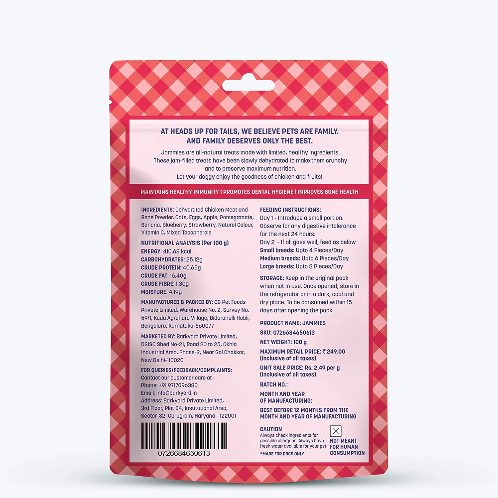 HUFT Jammies With Real Chicken Filled with Mixed Fruit Jam Dog Treats - Image 8