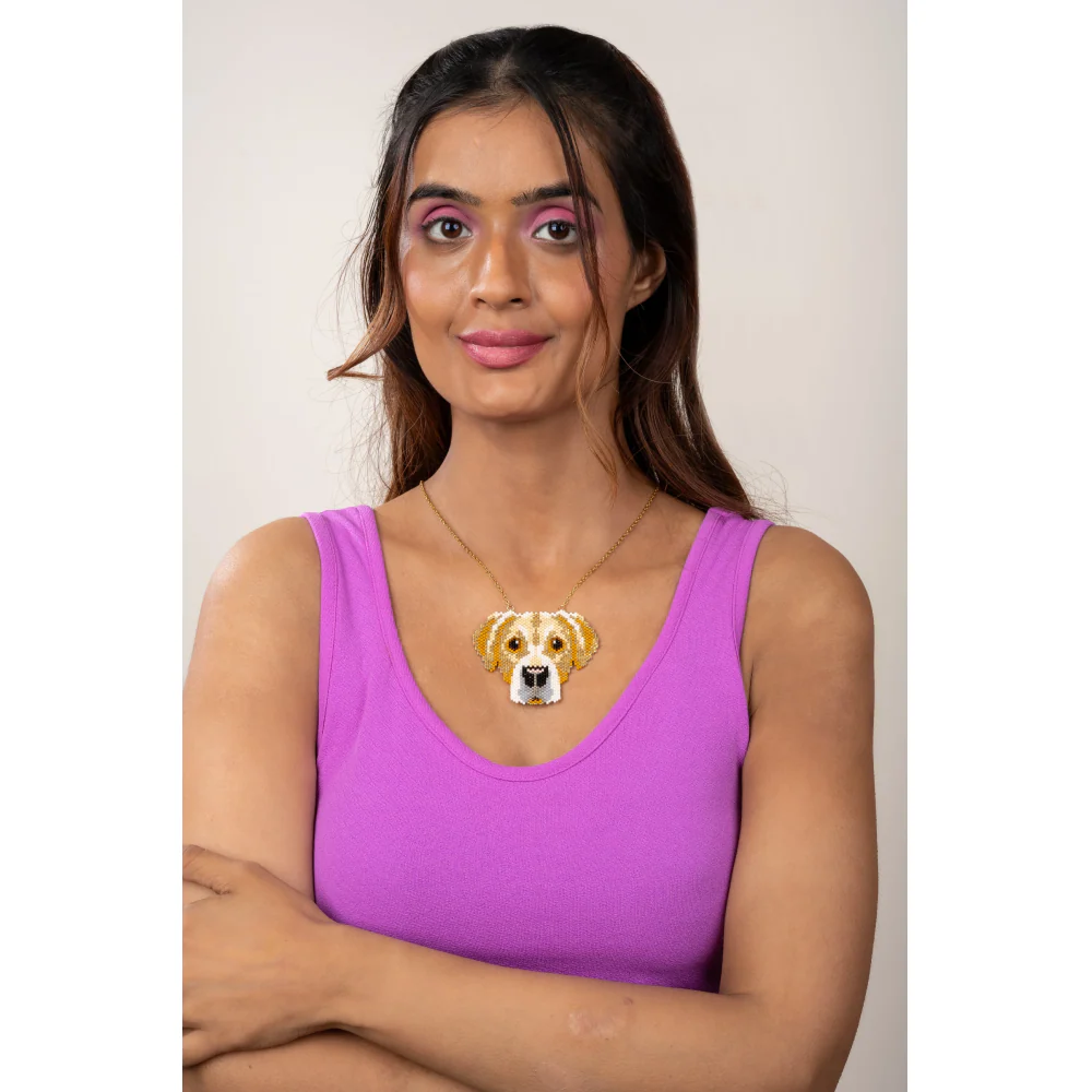 Jenni & Janki Handcrafted Miyuki Labrador Dog Necklace - Image 3