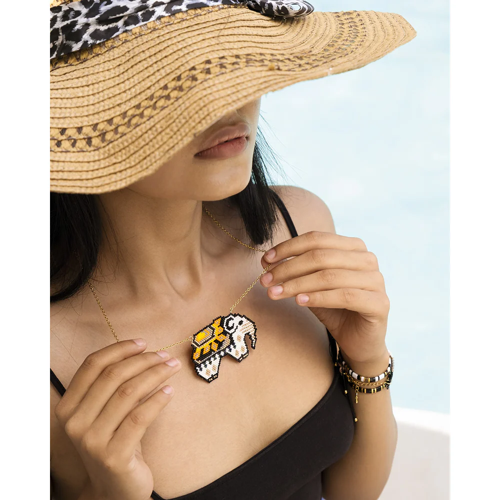 Jenni & Janki Handcrafted Miyuki Sunset Safari Necklace - Image 3