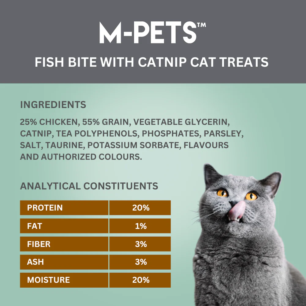 M PETS  Fish Bite With Catnip Treats for Cats - Image 3