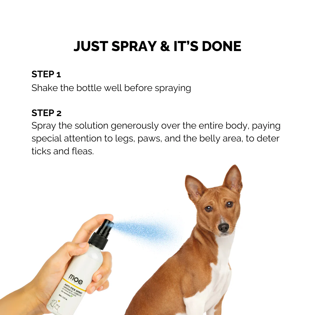 Moe Puppy Natural Lemongrass & Aloe Vera Anti Tick Spray for Dogs & Cats - Image 3