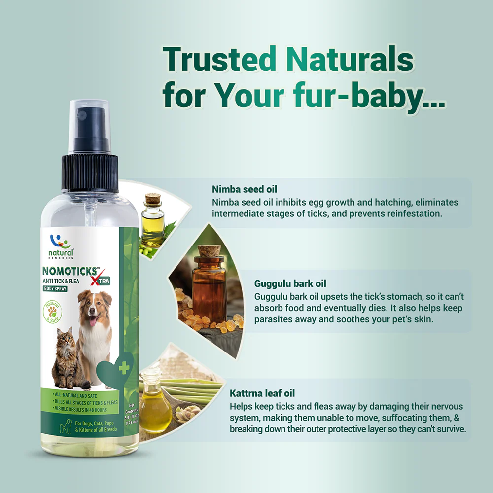 Natural Remedies Nomo Ticks Xtra Body Spray for Dogs and Cats - Image 4