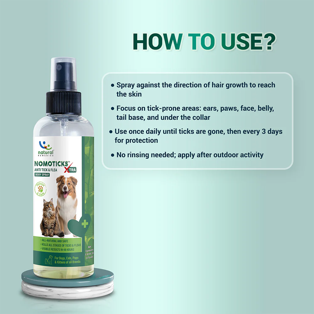 Natural Remedies Nomo Ticks Xtra Body Spray for Dogs and Cats - Image 5