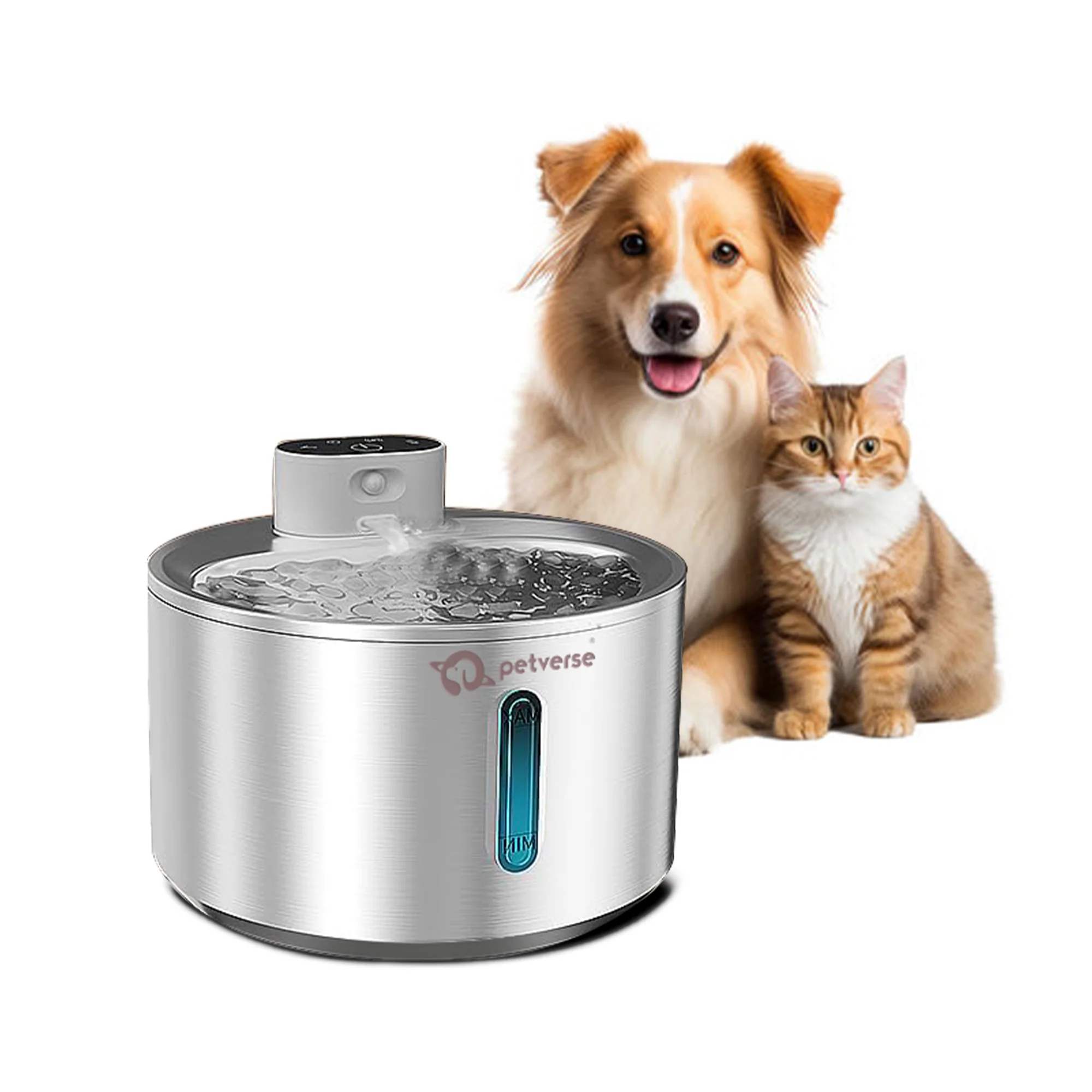 Petverse Smart Motion Sensor Pet Water Fountain for Dogs & Cats (Silver) - Image 12
