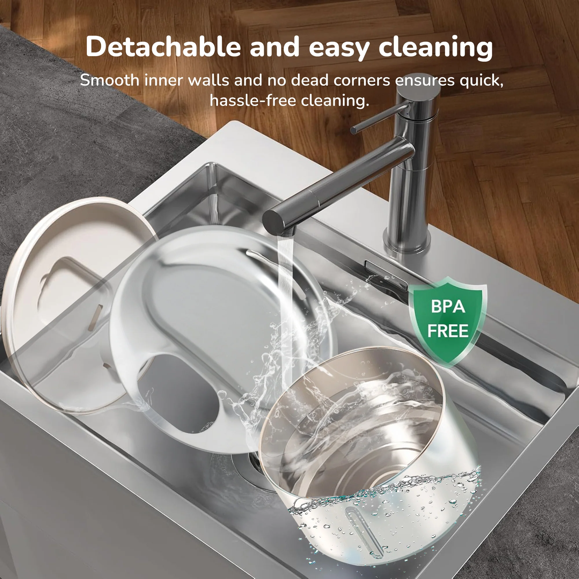 Petverse Smart Motion Sensor Pet Water Fountain for Dogs & Cats (Silver) - Image 9