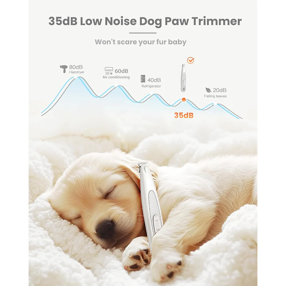 Petvogue LED Rechargeable Paw and Face Hair Trimmer for Dog and Cats (Yellow) - Image 3