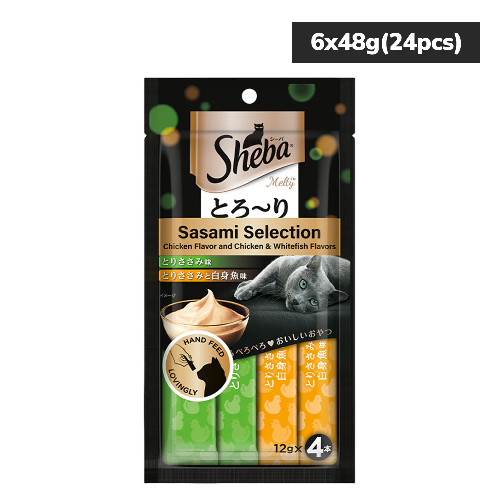 Sheba Chicken & Chicken Whitefish Sasami Selection Melty Premium Cat Treats - Image 3