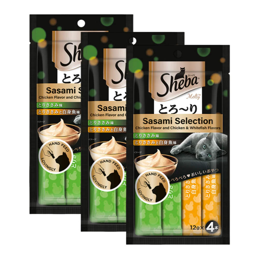 Sheba Chicken & Chicken Whitefish Sasami Selection Melty Premium Cat Treats - Image 4
