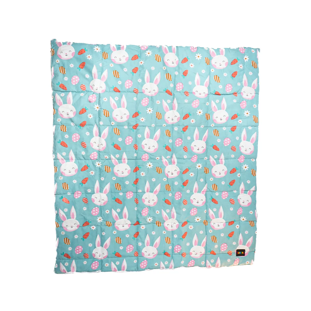 Skatrs Bunny Bloom Blanket for Dogs & Cats (Light Blue) - Image 6