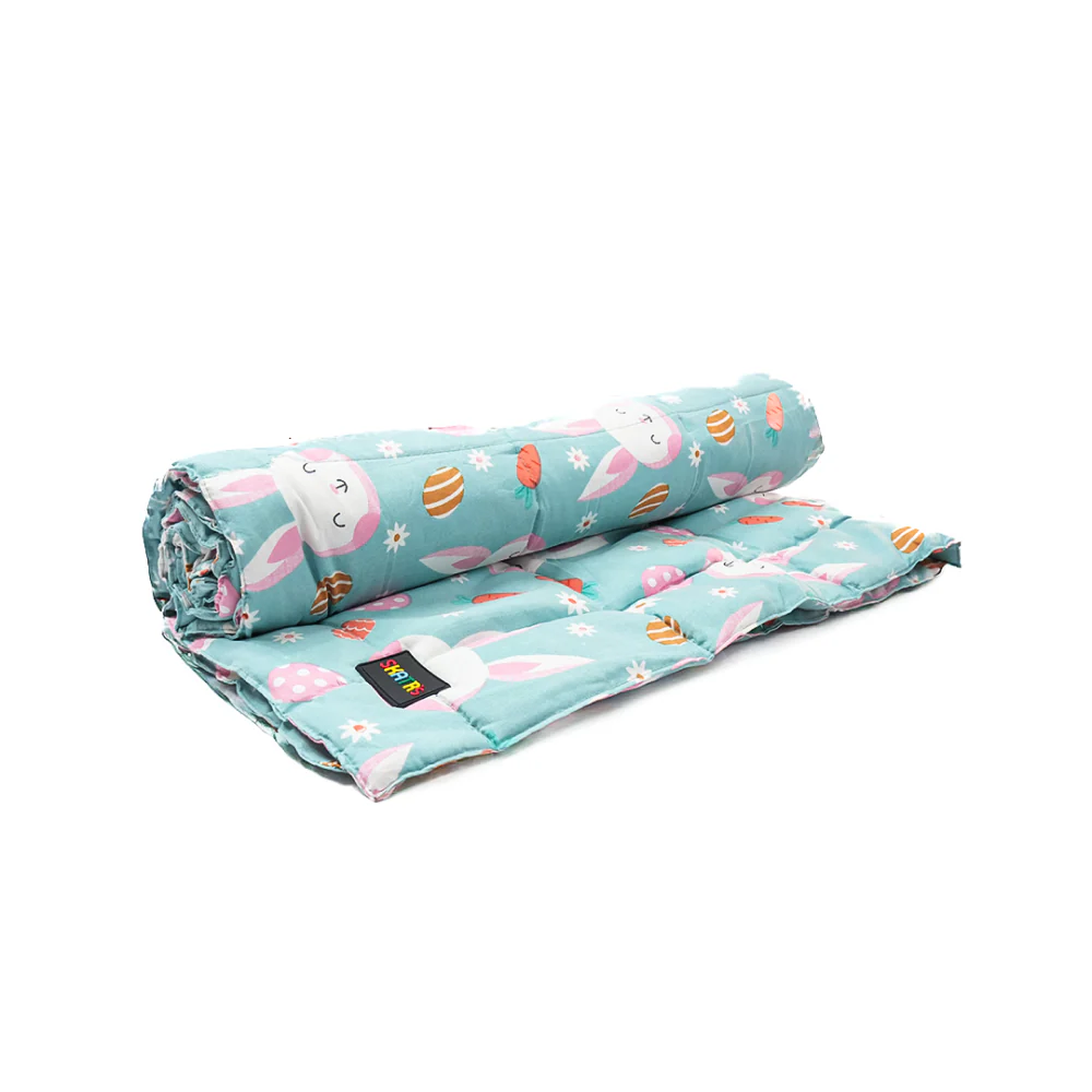 Skatrs Bunny Bloom Blanket for Dogs & Cats (Light Blue) - Image 9