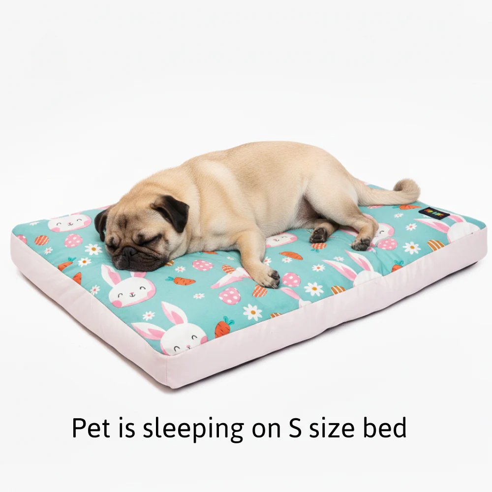 Skatrs Bunny Bloom Flat Bed for Dogs & Cats (Light Blue) - Image 3