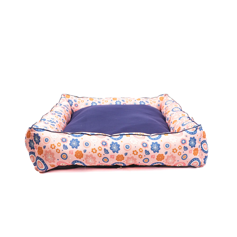 Skatrs Floral Bed for Dogs & Cats (Pink/Blue) - Image 11