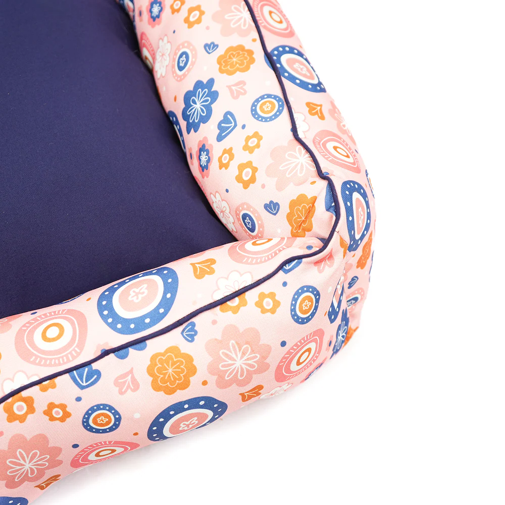 Skatrs Floral Bed for Dogs & Cats (Pink/Blue) - Image 8
