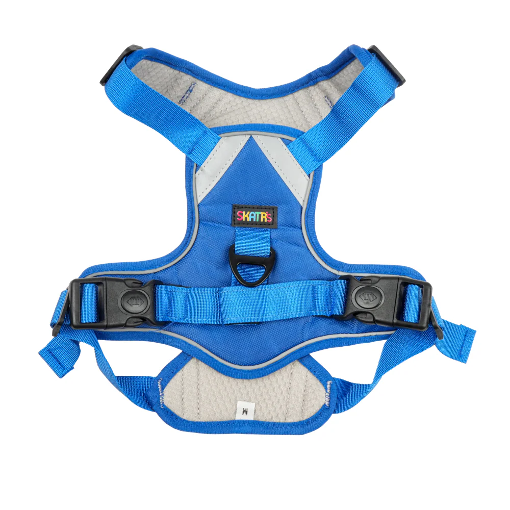 Skatrs Fully Padded Comfort Electric Reflective Harness for Dogs & Cats (Blue) - Image 7