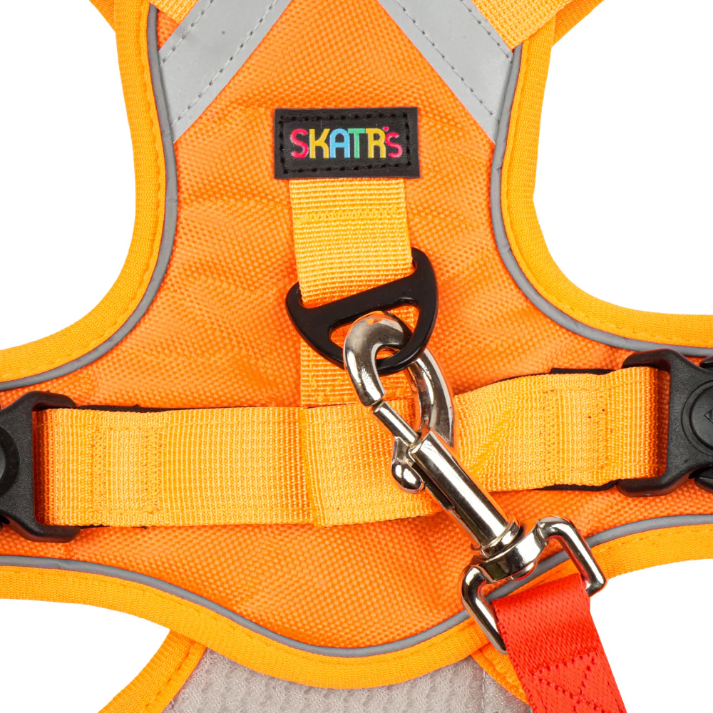 Skatrs Fully Padded Comfort Fiery Reflective Harness for Dogs & Cats (Orange) - Image 5