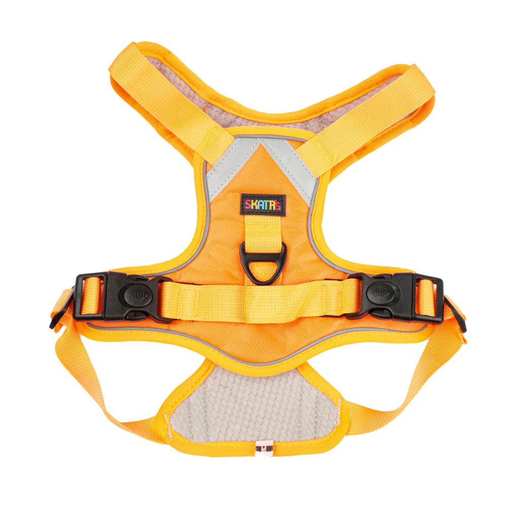 Skatrs Fully Padded Comfort Fiery Reflective Harness for Dogs & Cats (Orange) - Image 7