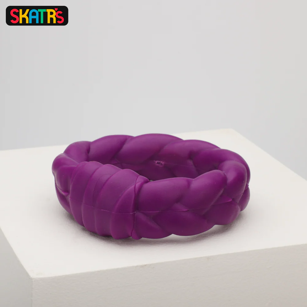 Skatrs Rubber Twisted Ring Toy for Dogs (Purple) - Image 3