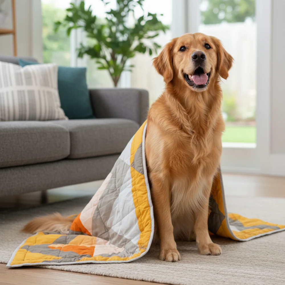 Skatrs Sunshine Snuggle Blanket for Dogs & Cats (Yellow) - Image 4