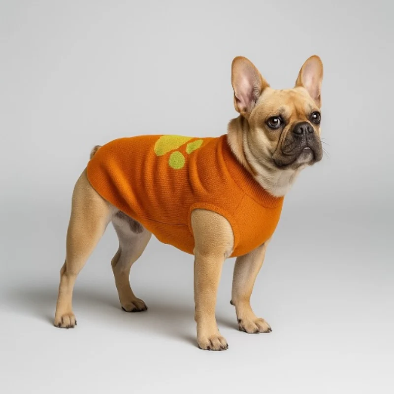 Talking Dog Club Bright Winter High Paw Jumper Sweater for Dogs (Orange) - Image 4
