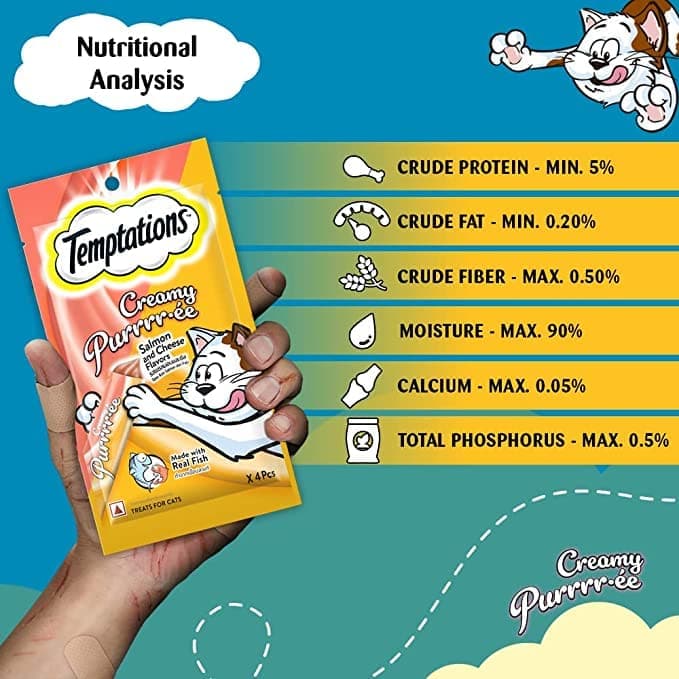 Temptations Creamy Purrrr ee Salmon & Cheese Cat Treats - Image 3