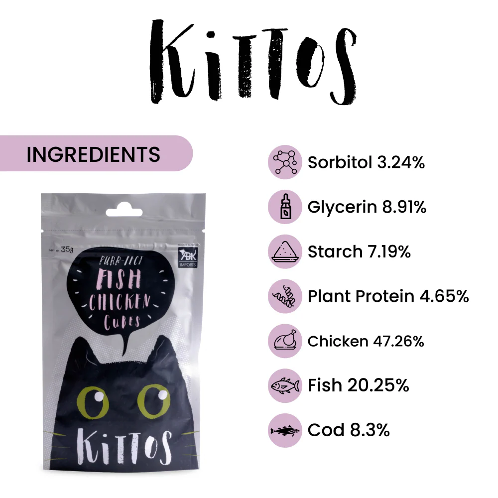 Trixie Premio Cheese Chicken & Kittos Purr fect Fish Chicken Cubes Cat Treats - Image 11