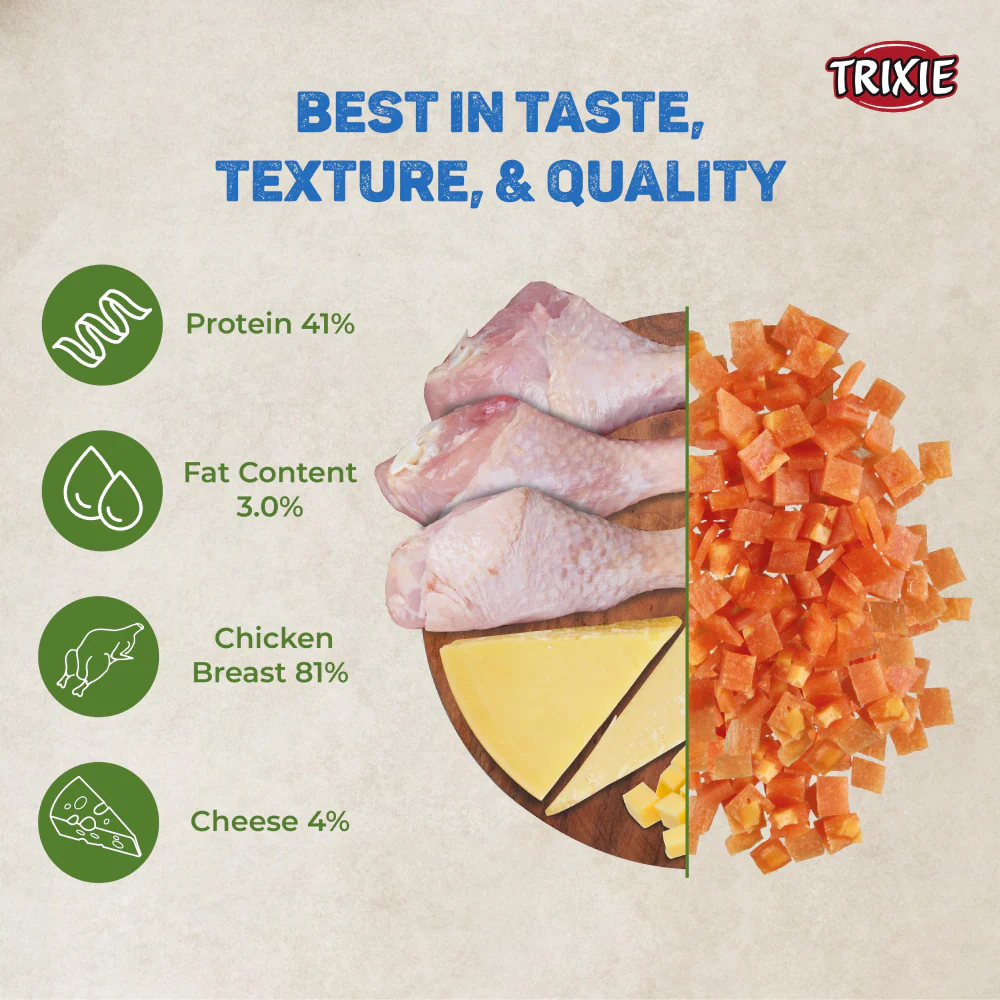 Trixie Premio Cheese Chicken & Kittos Purr fect Fish Chicken Cubes Cat Treats - Image 5